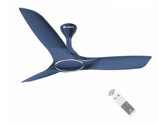 Havells 1200mm Stealth Air BLDC BLDC Motor Ceiling Fan | Most Silent & Premium, 5 Star with RF Remote, 100% Copper | Upto 55% Energy Saving, Timer, Memory Backup | (Pack of 1, Indigo Blue)